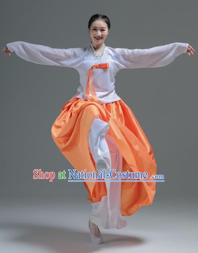 Korean Dance Fashion China Classical Dance Clothing Women Stage Performance Costumes Woman Dance Orange Dress Uniforms