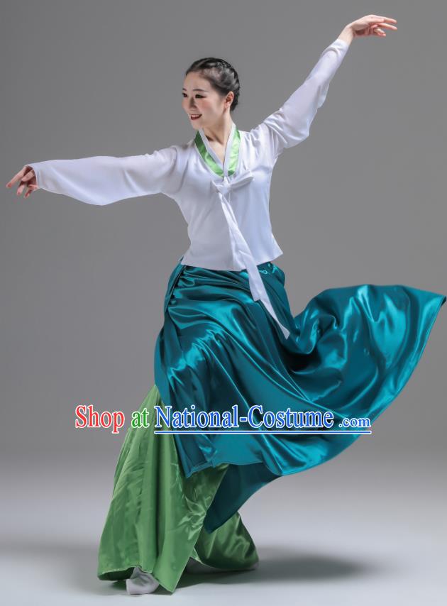 Korean Woman Dance Green Dress Uniforms Dance Fashion China Classical Dance Clothing Women Stage Performance Costumes