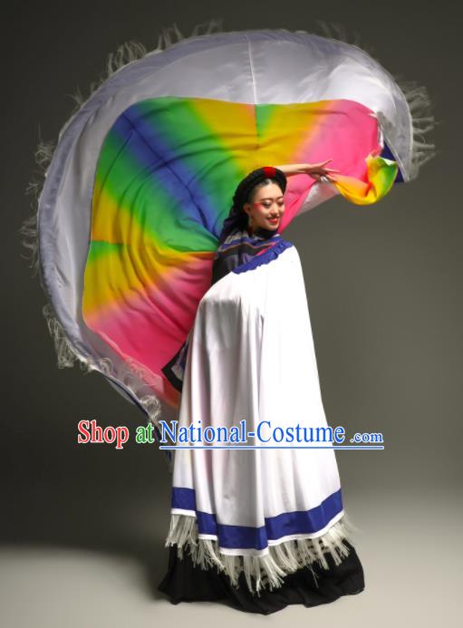 Chinese Ethnic Woman Dance Outfits Yi Minority Festival Dress Xiangxi Nationality Dance Clothing Stage Performance Garment Costumes