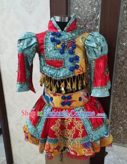 China Mongol Nationality Girl Apparels Ethnic Children Performance Costumes Mongolian Minority Kids Dance Dress Uniforms