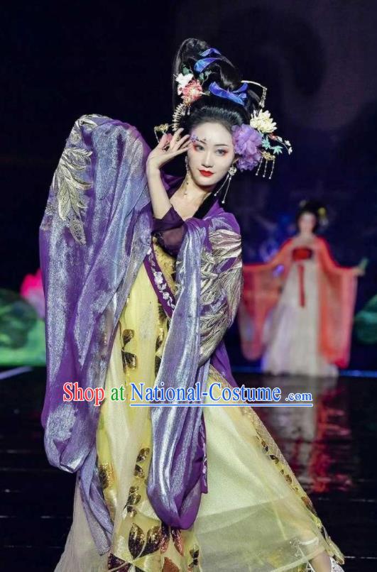 China Traditional Court Woman Hanfu Dress Apparels Tang Dynasty Imperial Consort Historical Clothing Ancient Empress Garment Costumes Complete Set