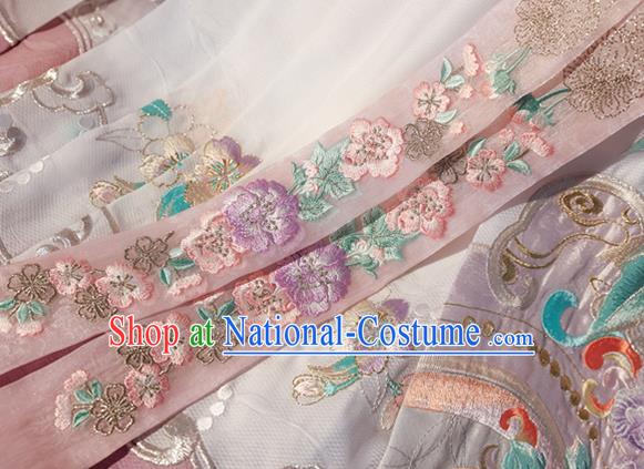 China Ming Dynasty Young Beauty Historical Clothing Ancient Aristocracy Lady Dress Traditional Hanfu Garments