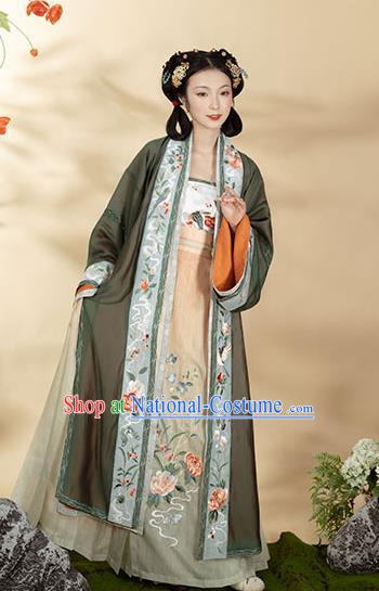 China Traditional Female Hanfu Garments Song Dynasty Royal Princess Historical Clothing Ancient Young Beauty Dresses