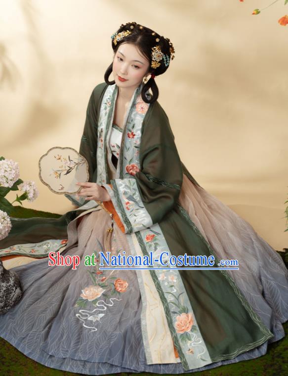 China Traditional Female Hanfu Garments Song Dynasty Royal Princess Historical Clothing Ancient Young Beauty Dresses