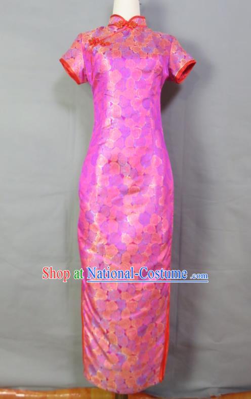 China Traditional Qipao Dress Bride Toasting Clothing Wedding Garment Costumes Light Pink Cheongsam