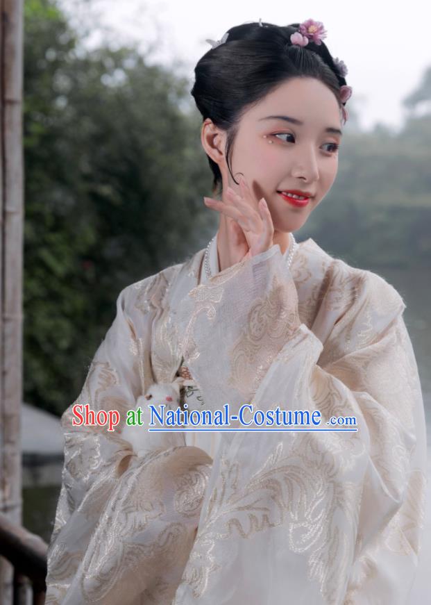 China Traditional Historical Costumes Ancient Fairy Hanfu Dress Garments Jin Dynasty Imperial Consort Clothing