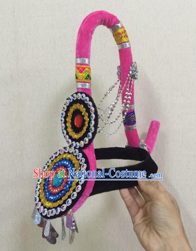 China She Nationality Folk Dance Hair Accessories Minority Dance Headdress Ethnic Performance Headpieces