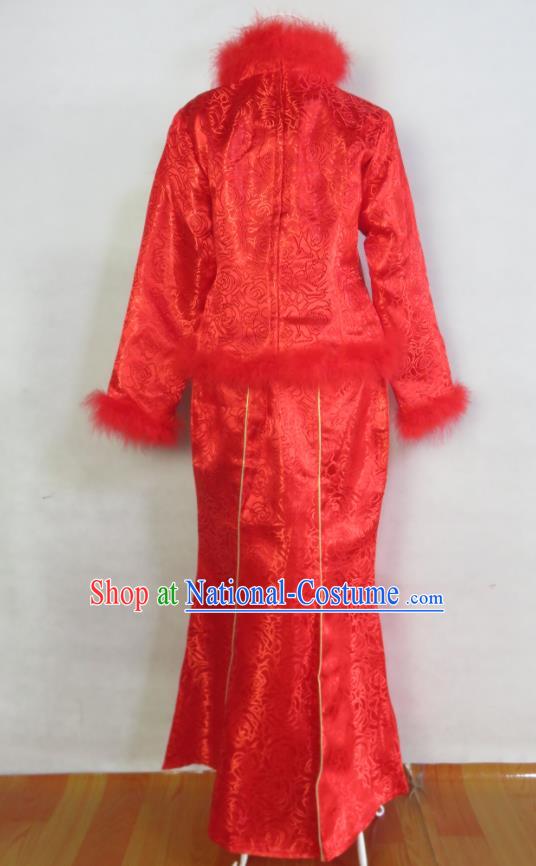 China Traditional Wedding Garments Tang Suit Cheongsam Classical Xiuhe Suits Ancient Bride Toasting Red Dress Clothing