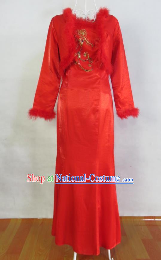 China Toasting Red Dress Traditional Wedding Garments Tang Suit Cheongsam Classical Xiuhe Suits Ancient Bride Clothing