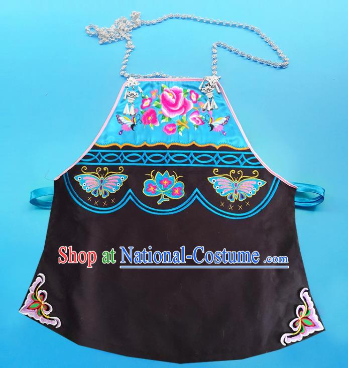 Chinese Guizhou Ethnic Woman Stomachers Bouyei Nationality Embroidery Top Garment Puyi Minority Informal Vest