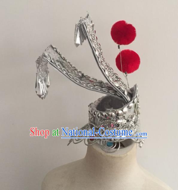 Chinese Fan Dance Hairdo Crown Woman Group Dance Hair Accessories Stage Performance Headpiece Classical Dance Headdress