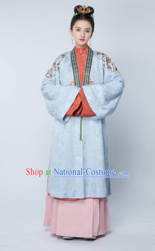 China Ming Dynasty Young Mistress Hanfu Dress Drama Palace Princess Replica Garments Ancient Court Woman Clothing