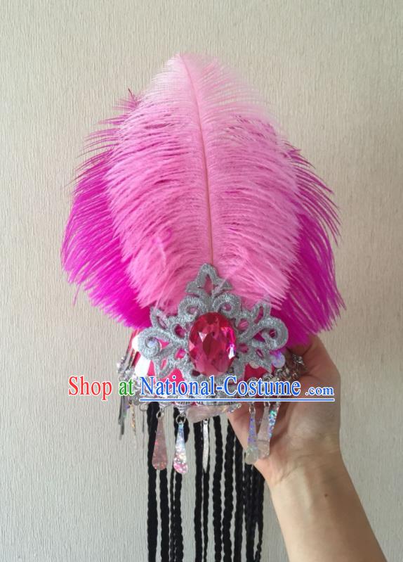 China Xinjiang Minority Dance Headwear Uyghur Ethnic Performance Headdress Uighur Nationality Folk Dance Feather Hat