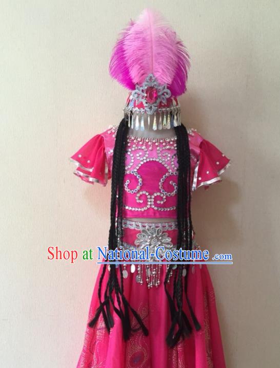 China Xinjiang Minority Dance Headwear Uyghur Ethnic Performance Headdress Uighur Nationality Folk Dance Feather Hat