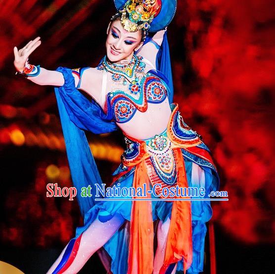 China Classical Dance Clothing Woman Group Dance Garment Costume Flying Apsaras Dance Performance Dress