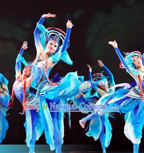 China Classical Dance Clothing Woman Group Dance Garment Costume Flying Apsaras Dance Performance Dress