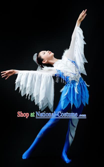 Professional Eagle Dance Feather Dress Children Dance Competition Clothing Girl Dancewear Bird Dance Garment Costume