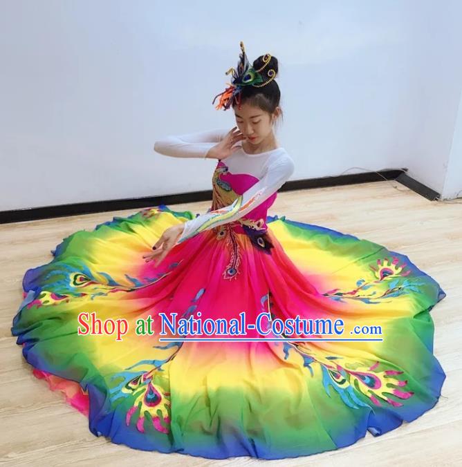 China Spring Festival Gala Opening Dance Dress Stage Performance Fashion Peacock Dance Costumes Women Group Dance Clothing