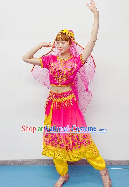 Professional Oriental Dance Clothing Indian Dance Rosy Outfits Belly Dance Costume Raks Sharki Dress