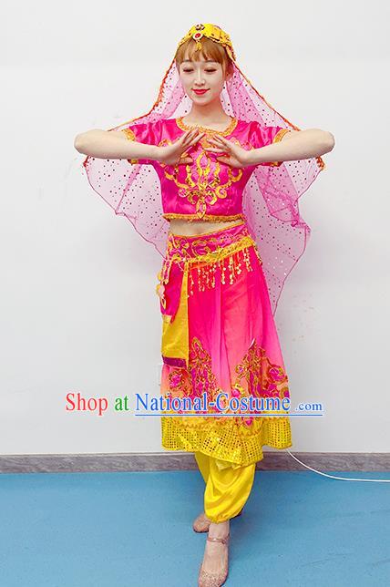 Professional Oriental Dance Clothing Indian Dance Rosy Outfits Belly Dance Costume Raks Sharki Dress