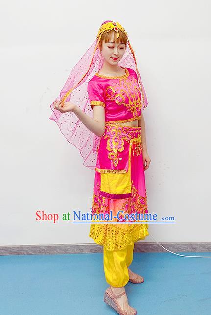 Professional Oriental Dance Clothing Indian Dance Rosy Outfits Belly Dance Costume Raks Sharki Dress