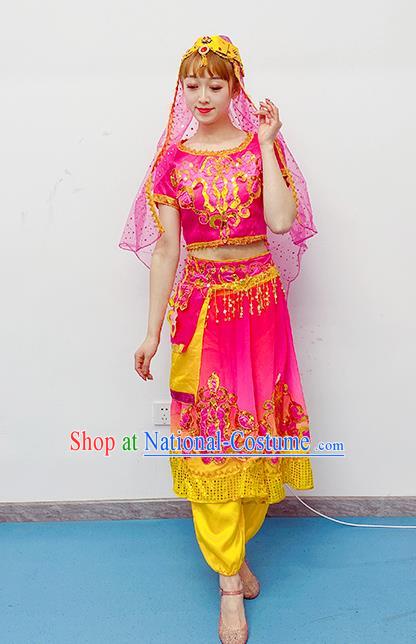 Professional Oriental Dance Clothing Indian Dance Rosy Outfits Belly Dance Costume Raks Sharki Dress