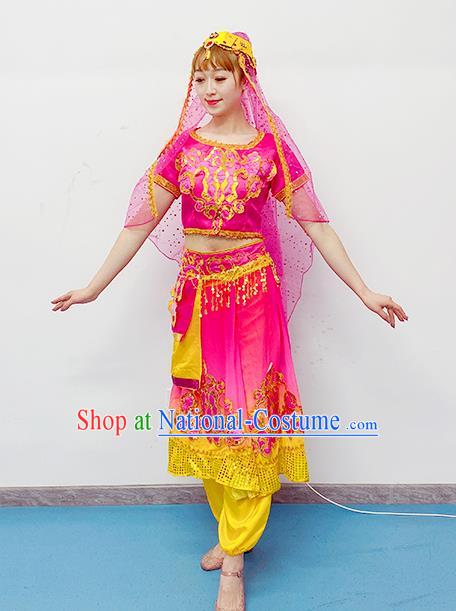 Professional Oriental Dance Clothing Indian Dance Rosy Outfits Belly Dance Costume Raks Sharki Dress