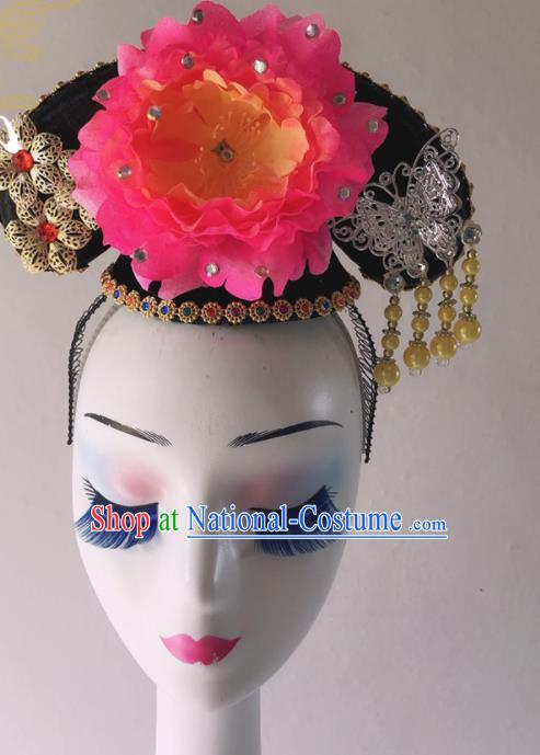 Chinese Qing Dynasty Girl Hair Crown Ancient Princess Hat Traditional Children Performance Hair Accessories