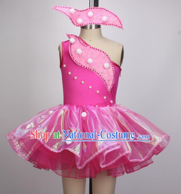 Professional Tu Tu Dance Pink Dress Children Modern Dance Clothing Girl Dancewear Ballet Dance Garment Costume