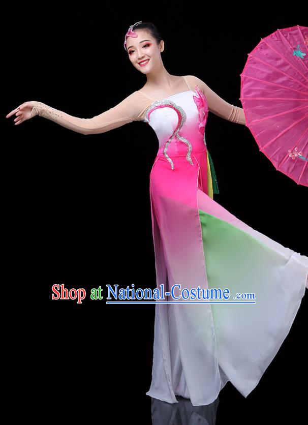 China Lotus Dance Purple Outfits Woman Group Dancewear Classical Dance Clothing Umbrella Dance Garment Costumes