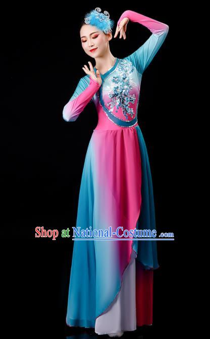 China Classical Dance Clothing Umbrella Dance Garment Costumes Fan Dance Outfits Woman Group Dancewear