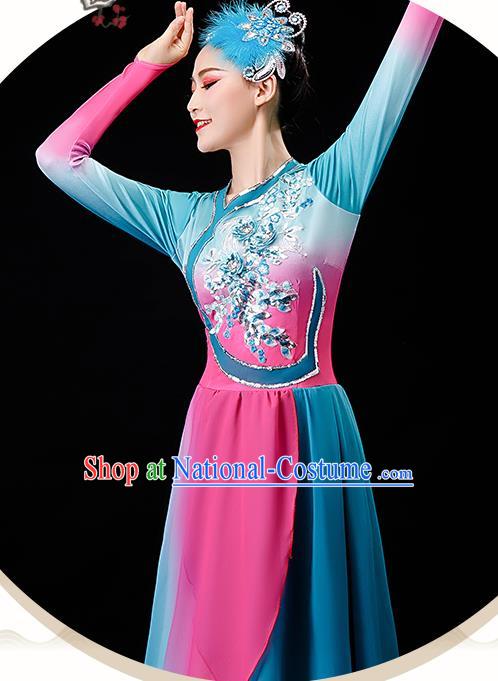 China Classical Dance Clothing Umbrella Dance Garment Costumes Fan Dance Outfits Woman Group Dancewear