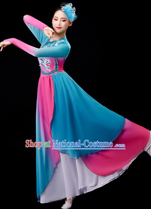 China Classical Dance Clothing Umbrella Dance Garment Costumes Fan Dance Outfits Woman Group Dancewear