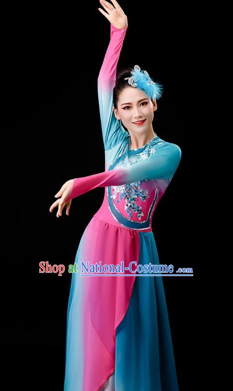 China Classical Dance Clothing Umbrella Dance Garment Costumes Fan Dance Outfits Woman Group Dancewear