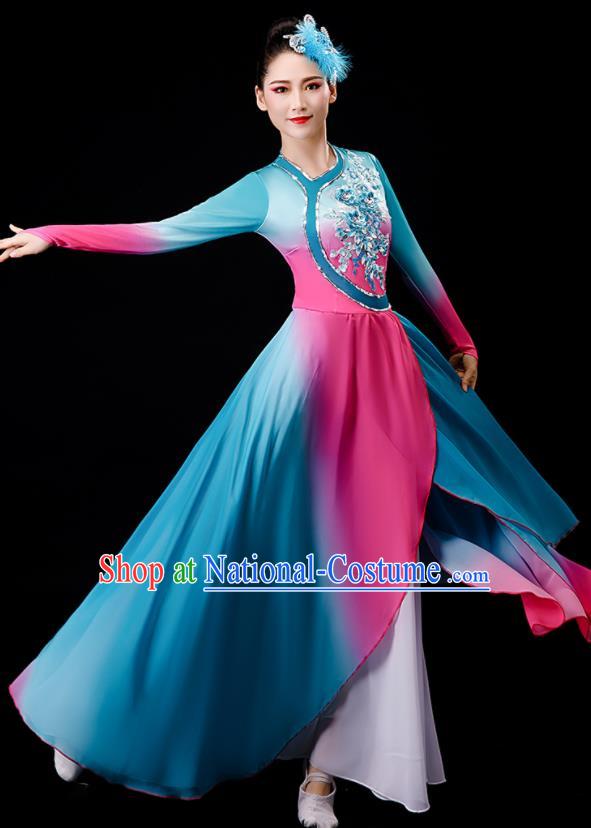 China Classical Dance Clothing Umbrella Dance Garment Costumes Fan Dance Outfits Woman Group Dancewear