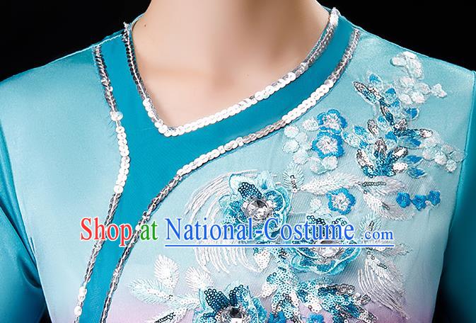 China Classical Dance Clothing Umbrella Dance Garment Costumes Fan Dance Outfits Woman Group Dancewear