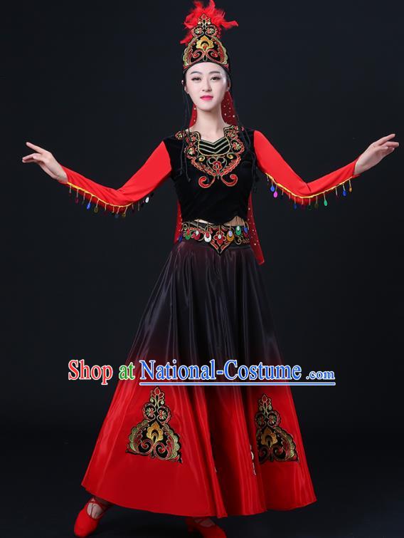 Chinese Uyghur Nationality Dance Dress Outfits Uighur Minority Opening Dance Clothing Xinjiang Ethnic Female Performance Costumes