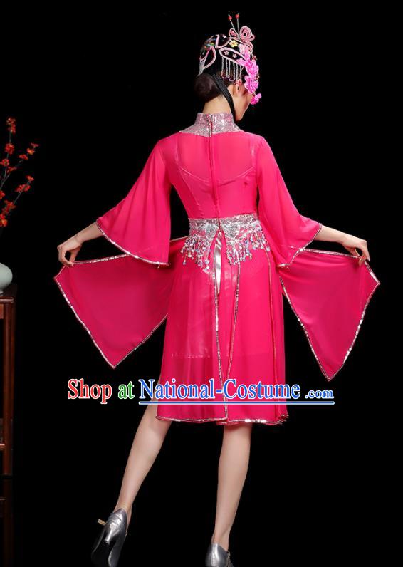 Professional China Women Group Dance Costumes Jazz Performance Garments Modern Dance Clothing Opening Dance Rosy Dress