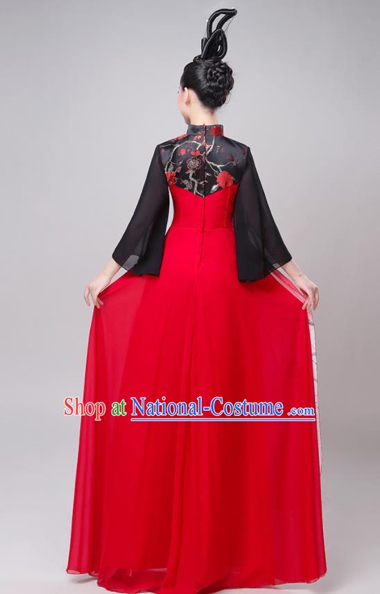 Professional China Opening Dance Red Dress Women Group Dance Costume Chorus Performance Garments Modern Dance Clothing