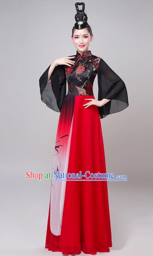 Professional China Opening Dance Red Dress Women Group Dance Costume Chorus Performance Garments Modern Dance Clothing