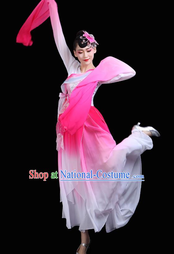 China Classical Dance Clothing Umbrella Dance Garment Costumes Water Sleeve Dance Pink Dress Jinghong Dance Outfits Woman Dancewear