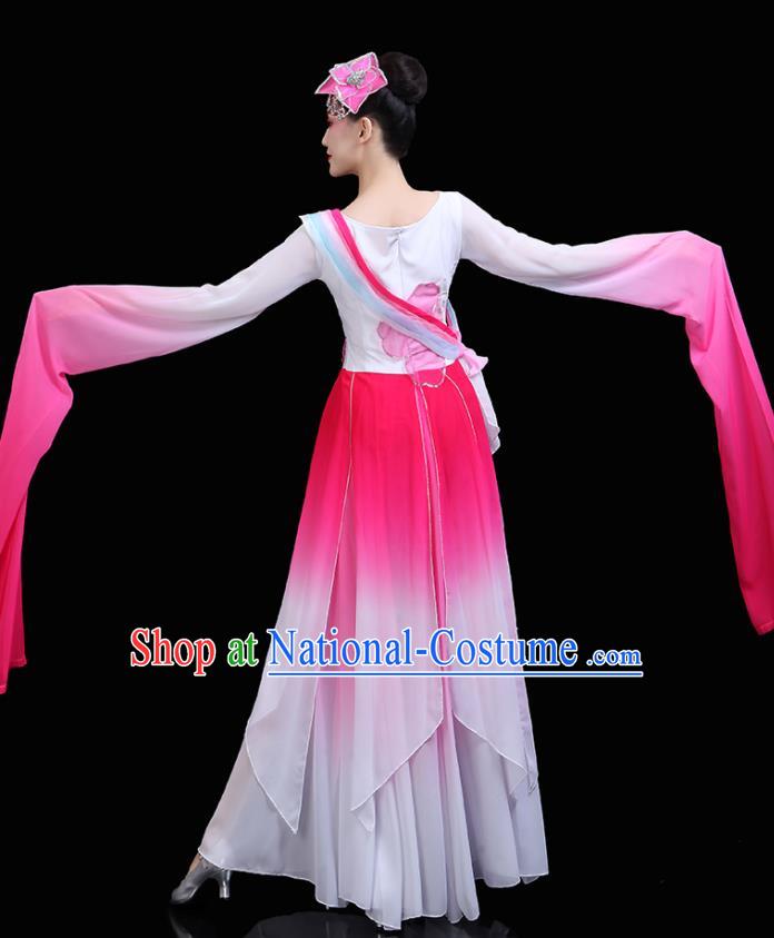 China Classical Dance Clothing Umbrella Dance Garment Costumes Water Sleeve Dance Pink Dress Jinghong Dance Outfits Woman Dancewear