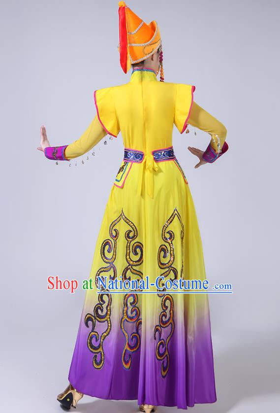 Chinese Ethnic Festival Performance Costumes Mongol Nationality Female Dance Dress Outfits Mongolian Minority Folk Dance Clothing