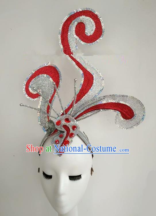 China Classical Dance Hat Group Dance Hair Accessories Lotus Dance Headpiece Women Opening Dance Hair Crown