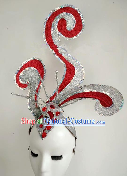 China Classical Dance Hat Group Dance Hair Accessories Lotus Dance Headpiece Women Opening Dance Hair Crown