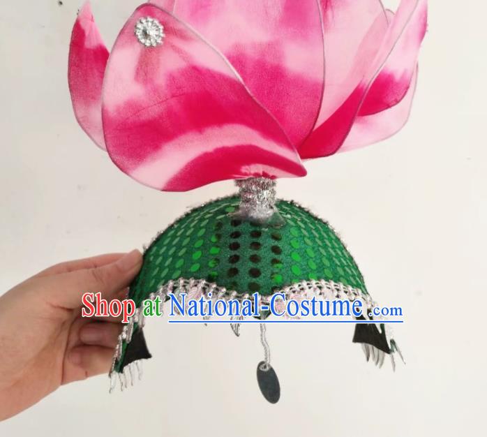 China Opening Dance Hair Crown Women Group Lotus Dance Hat Stage Performance Hair Accessories Classical Dance Headpiece