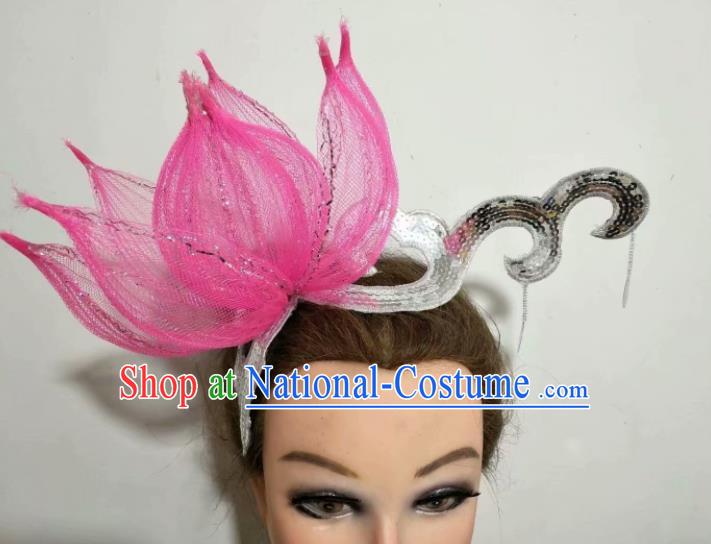 China Classical Dance Headpiece Opening Dance Hair Crown Women Group Dance Hat Lotus Dance Performance Hair Accessories