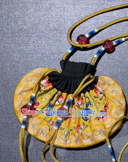 China Traditional Court Tassel Perfume Satchel Qing Dynasty Waist Accessories Ancient Emperor Golden Silk Sachet Pendant