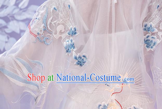 China Traditional Wedding White Hanfu Dresses Song Dynasty Patrician Beauty Historical Clothing Ancient Goddess Garment Costumes