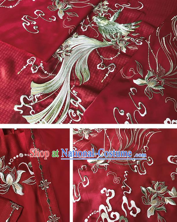 China Ancient Princess Garment Costumes Traditional Wedding Red Hanfu Dresses Jin Dynasty Court Beauty Historical Clothing